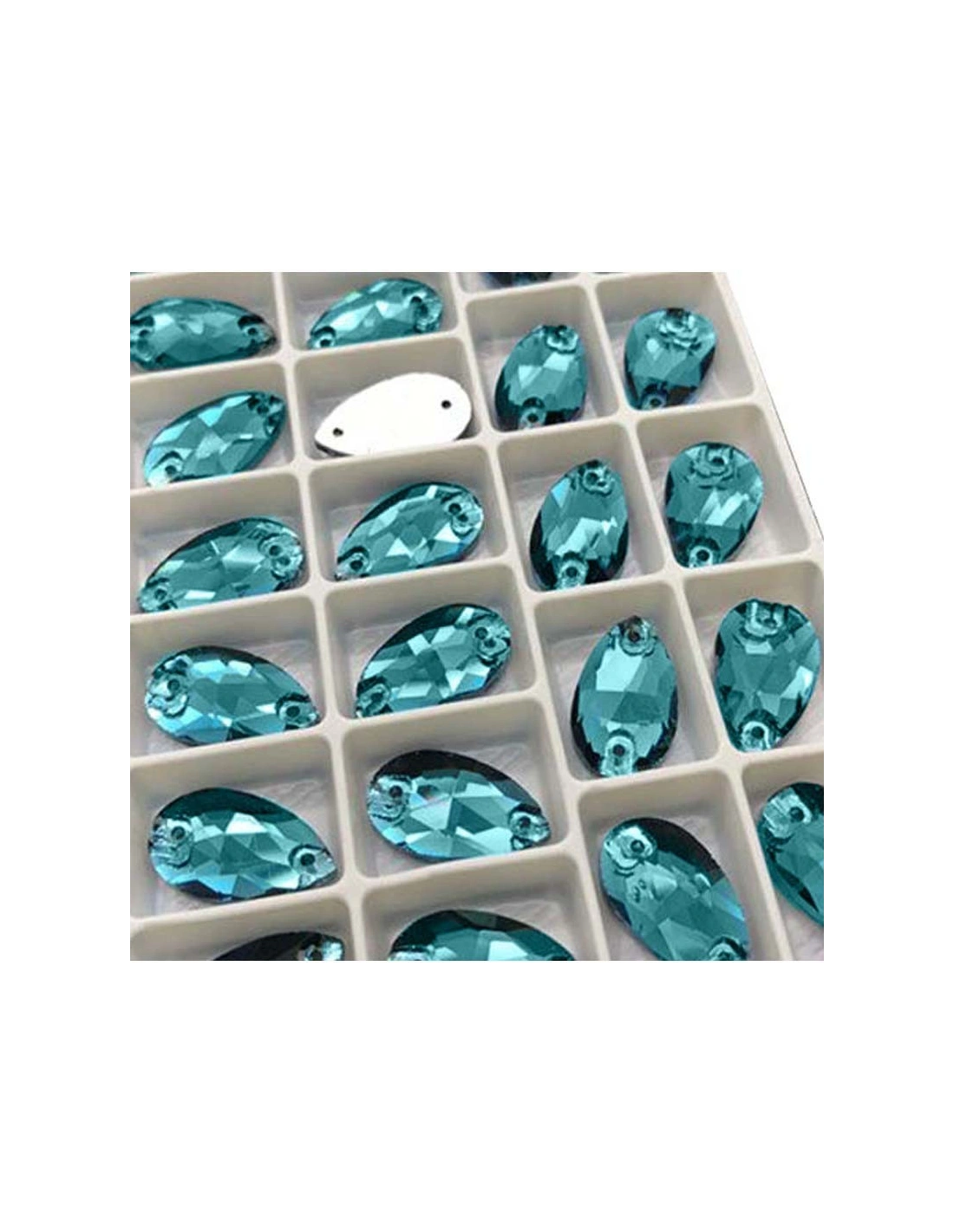 Pack Stone sew on Drop mm 18x10,5 Blue Zircon