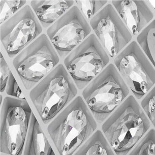 Pietra da Cucire in Cristallo GT Crystal Goccia mm 28x17 Crystal - 1PZ 2