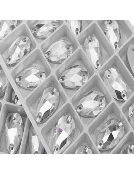 Confezione Pietra da cucire Goccia mm 28x17 Crystal