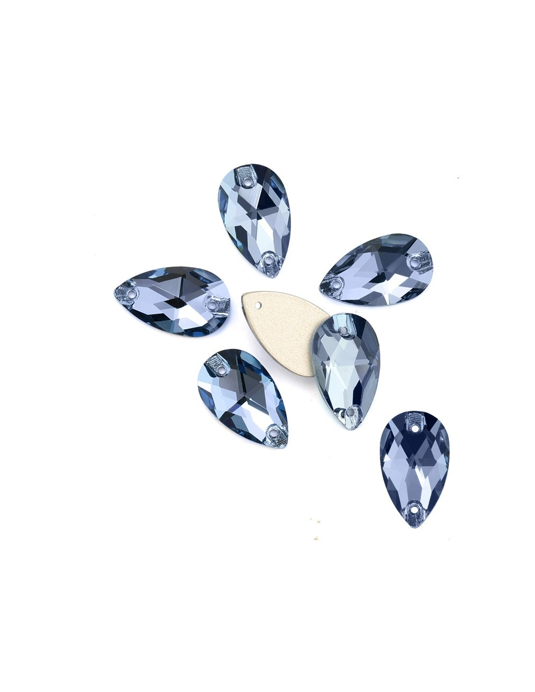 Confezione Pietra da cucire  Goccia mm 28x17 Light Sapphire