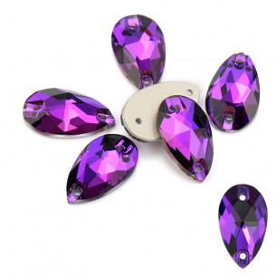 Pietra da Cucire in Cristallo GT Crystal Goccia mm 18x10,5 Purple Velvet - 1PZ 2