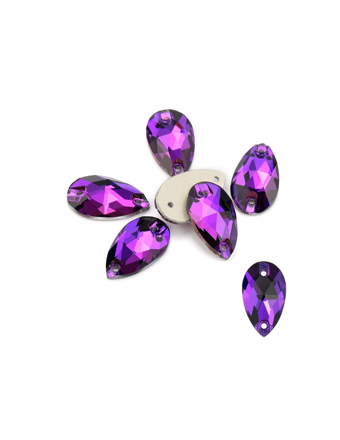 Confezione Pietra da cucire Goccia mm 18x10,5 Purple Velvet
