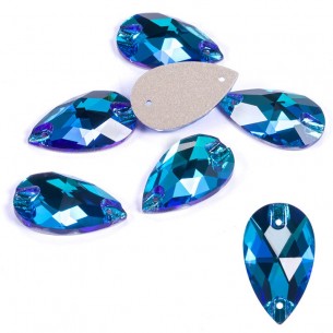 Pietra da Cucire in Cristallo GT Crystal Goccia mm 18x10,5 Capri Blu - 1PZ 2