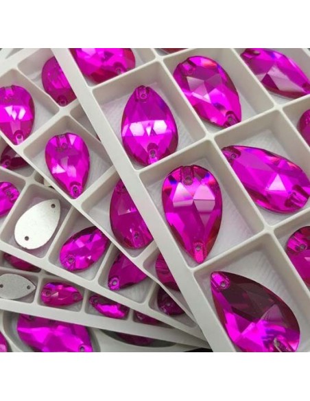Pack Stone sew on  Drop mm 18x10,5 Fuchsia