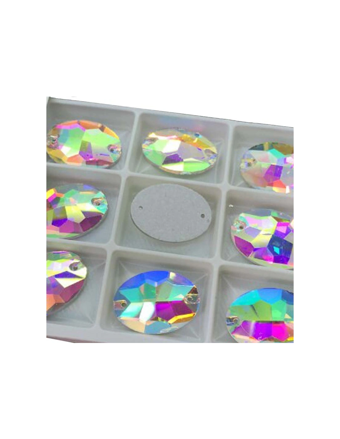 pack Stone sew on Oval 10x7 mm Crystal AB