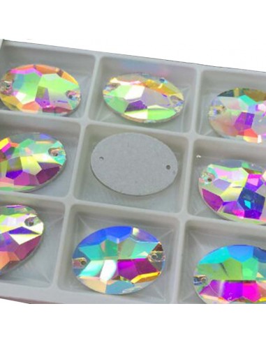 Pack Stone sew on Oval mm 24x17 Crystal AB Pack Stone sew on Oval mm 24x17 Crystal AB