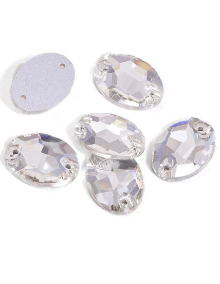 Pack Stone sew on  Oval 10x7 mm Crystal