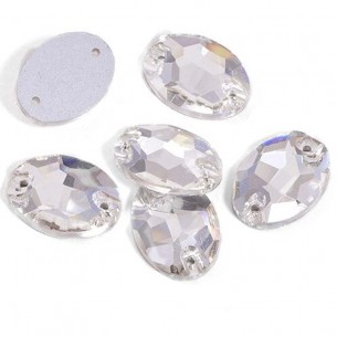 Pietra da Cucire in Cristallo GT Crystal Ovale mm 16x11 Crystal - 1PZ 2