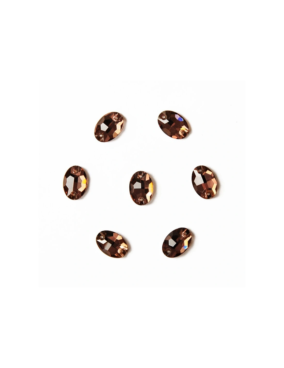 Confezione Pietra da cucire  Ovale mm 16x11 Lt. Smoke Topaz
