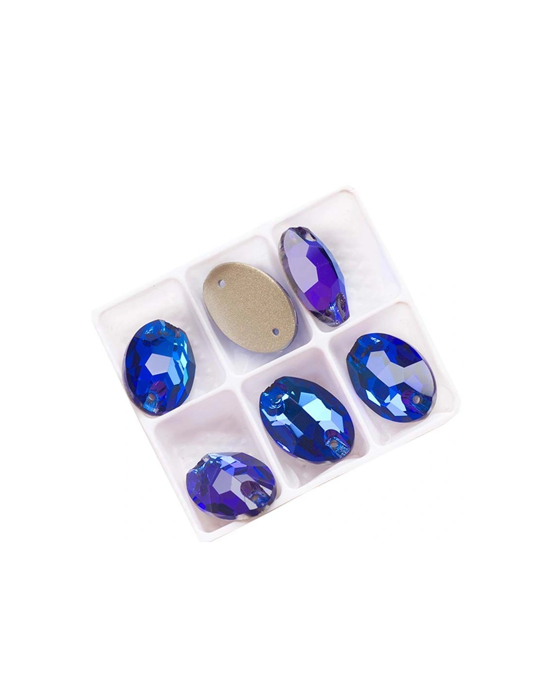 Confezione Pietra da cucire  Ovale mm 16x11 Capri Blu