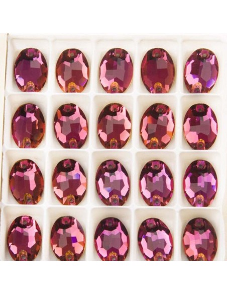 Pack Stone sew on  Oval 16x11 mm Fuchsia