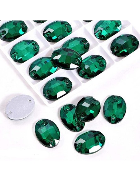 Pacco Pietra da cucire  Ovale mm 24x17 Emerald