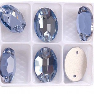 Pietra da Cucire in Cristallo GT Crystal Ovale mm 24x17 Light Sapphire - 1PZ 2