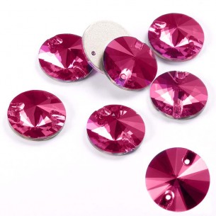Pietra da Cucire in Cristallo GT Crystal Tondo mm 18 Fuchsia - 1PZ 2