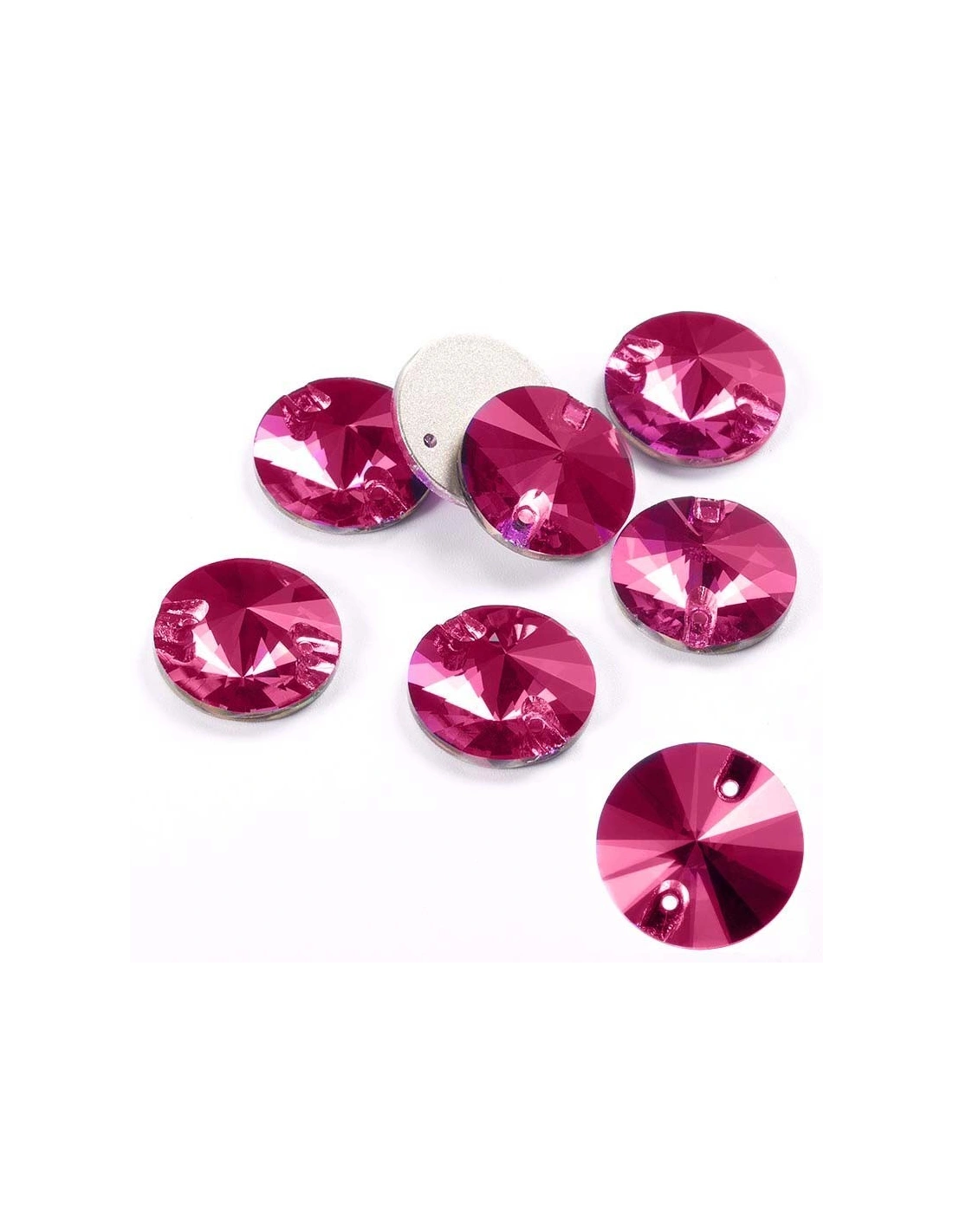 pack Stone sew on Round mm 18 Fuchsia