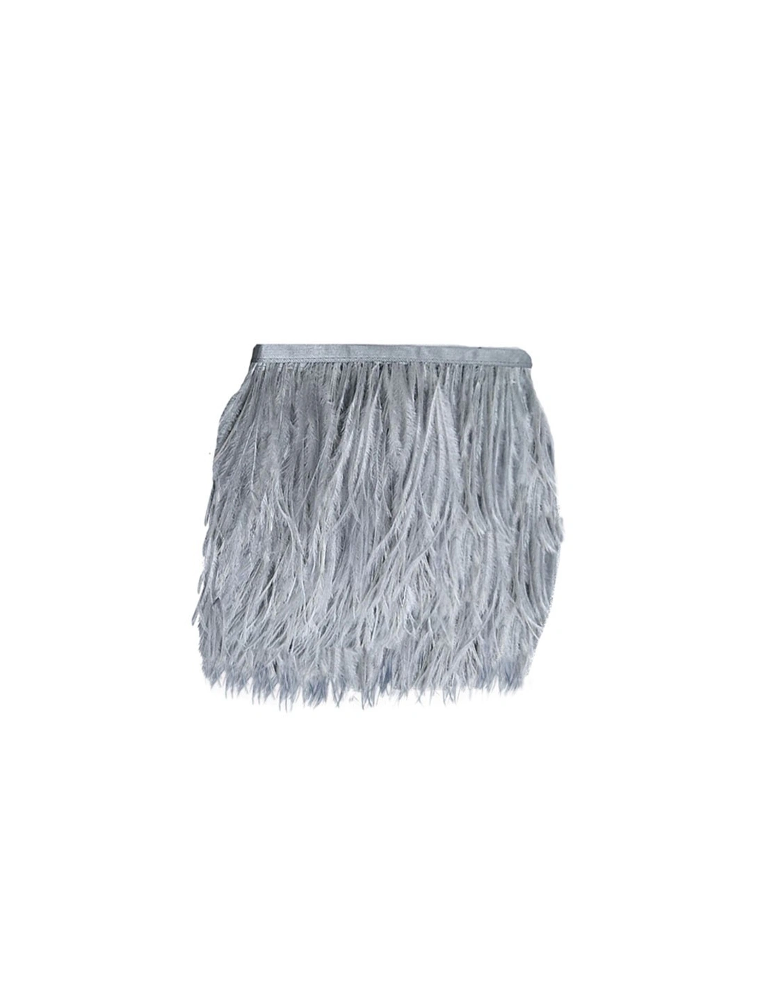 Fringe Sewing Grey Ostrich Feathers