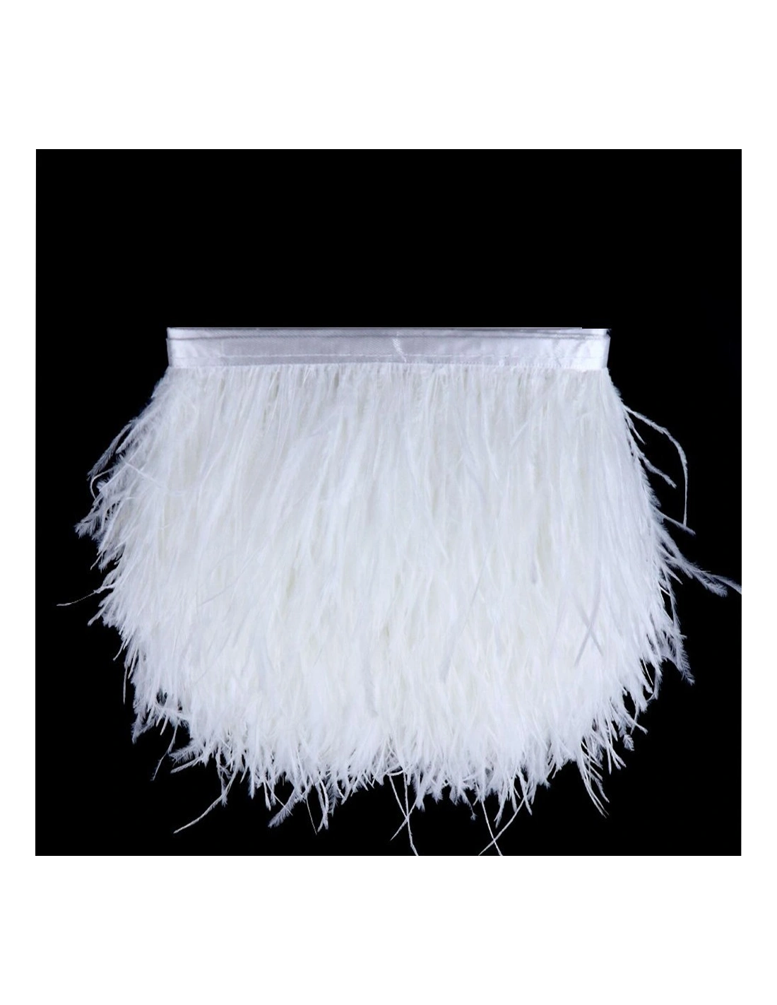 Frangia da cucire Piume di Struzzo Bianco