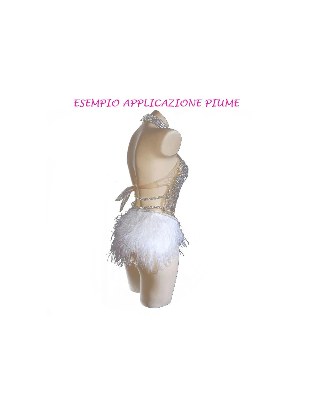 application Fringe Sewing White Ostrich Feathers