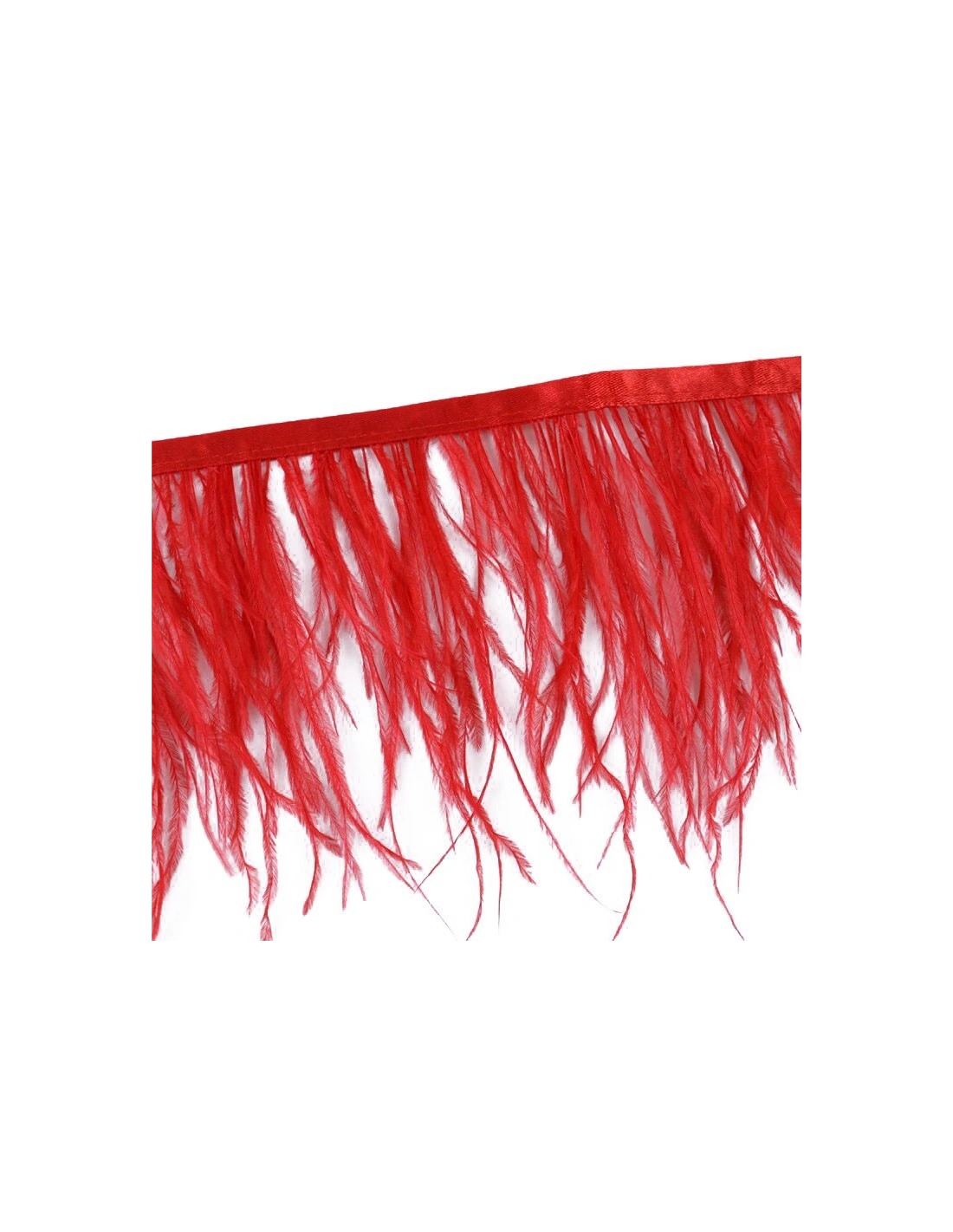 Fringe Sewing Red Ostrich Feathers