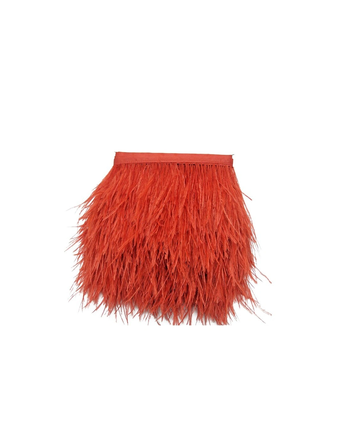 Fringe Sewing Red Ostrich Feathers