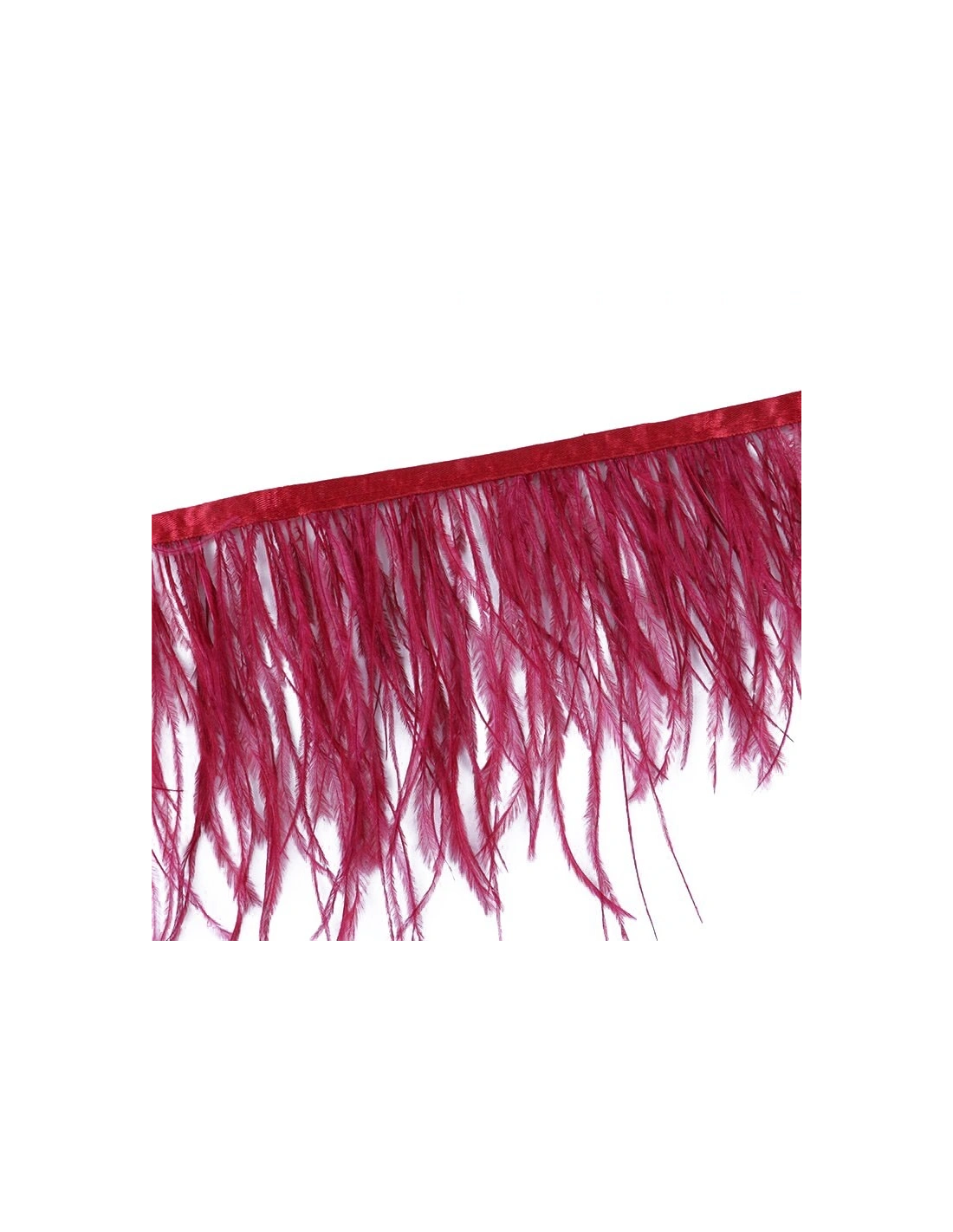 Frangia da cucire Piume di Struzzo Rosso Scuro