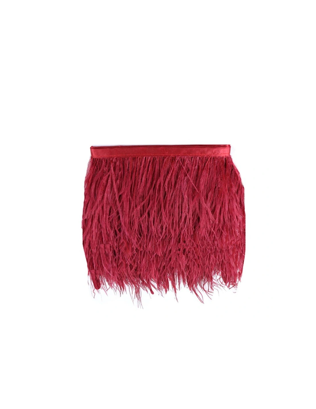 Frangia da cucire Piume di Struzzo Rosso Scuro