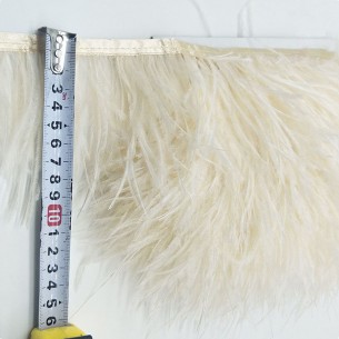 Frangia da cucire Piume di Struzzo Beige 2