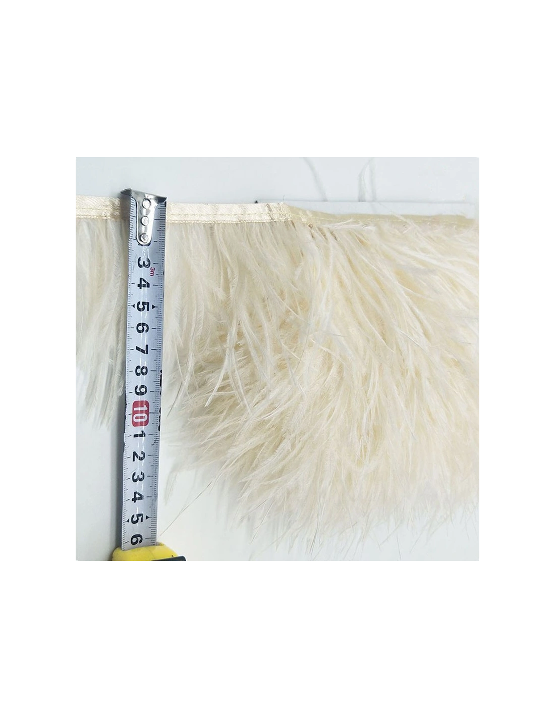 Fringe Sewing Beige Ostrich Feathers