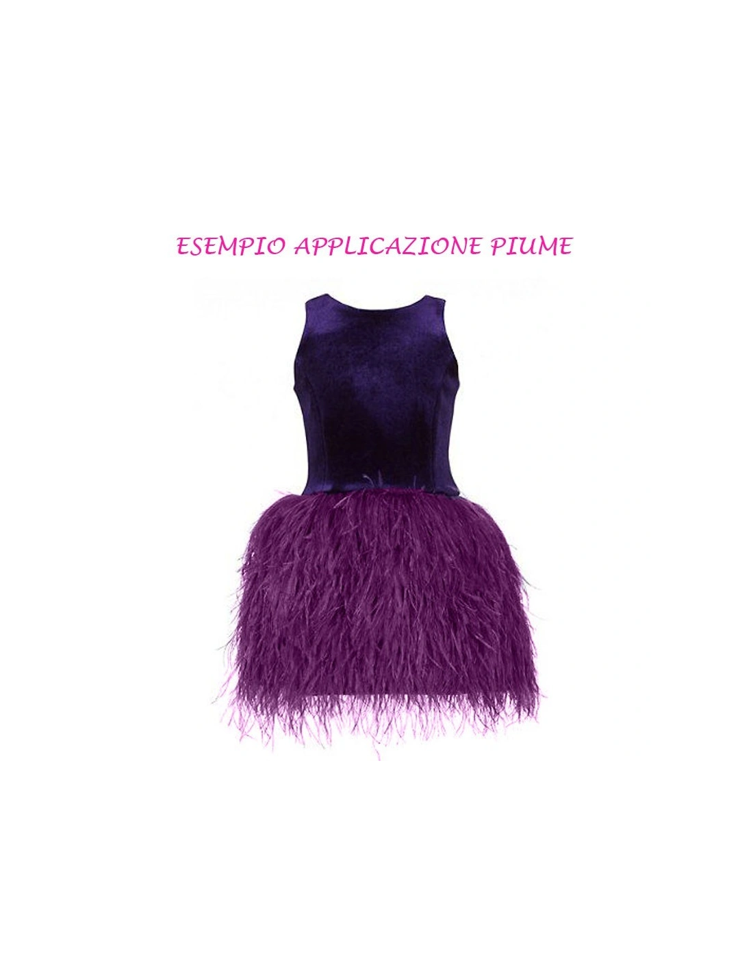 applicazione Frangia da cucire Piume di Struzzo Amethyst