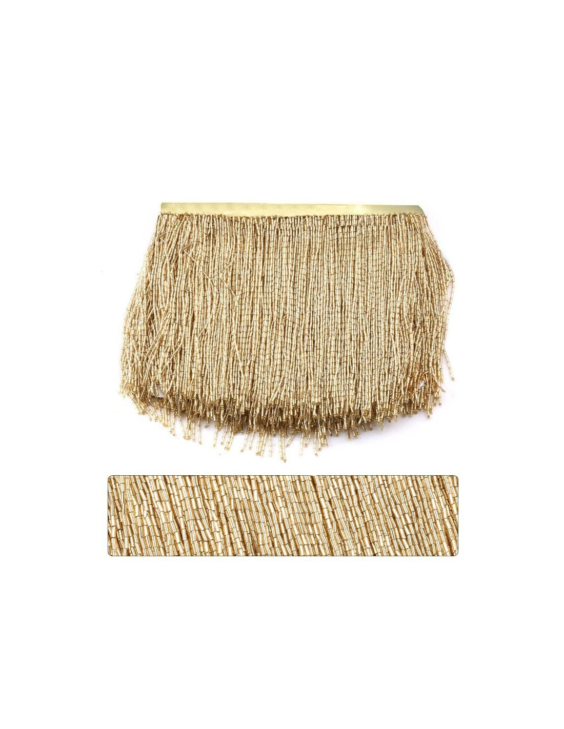 Fringes sewing bugles Gold