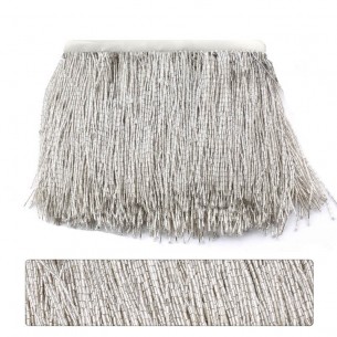 Fringes sewing bugles Silver 2