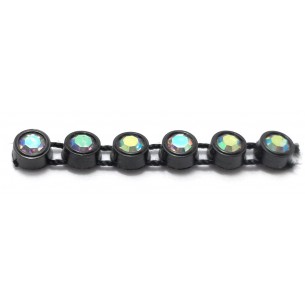 Bordura Strass 1 Filo ss 10 (mm 2,80) Black-Crystal AB - 1MT 2