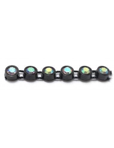 Bordura Strass su Filo ss 10 (mm 2,80) Black-Crystal AB - 1MT Bordura Strass su Filo ss 10 (mm 2,80) Black-Crystal AB - 1MT