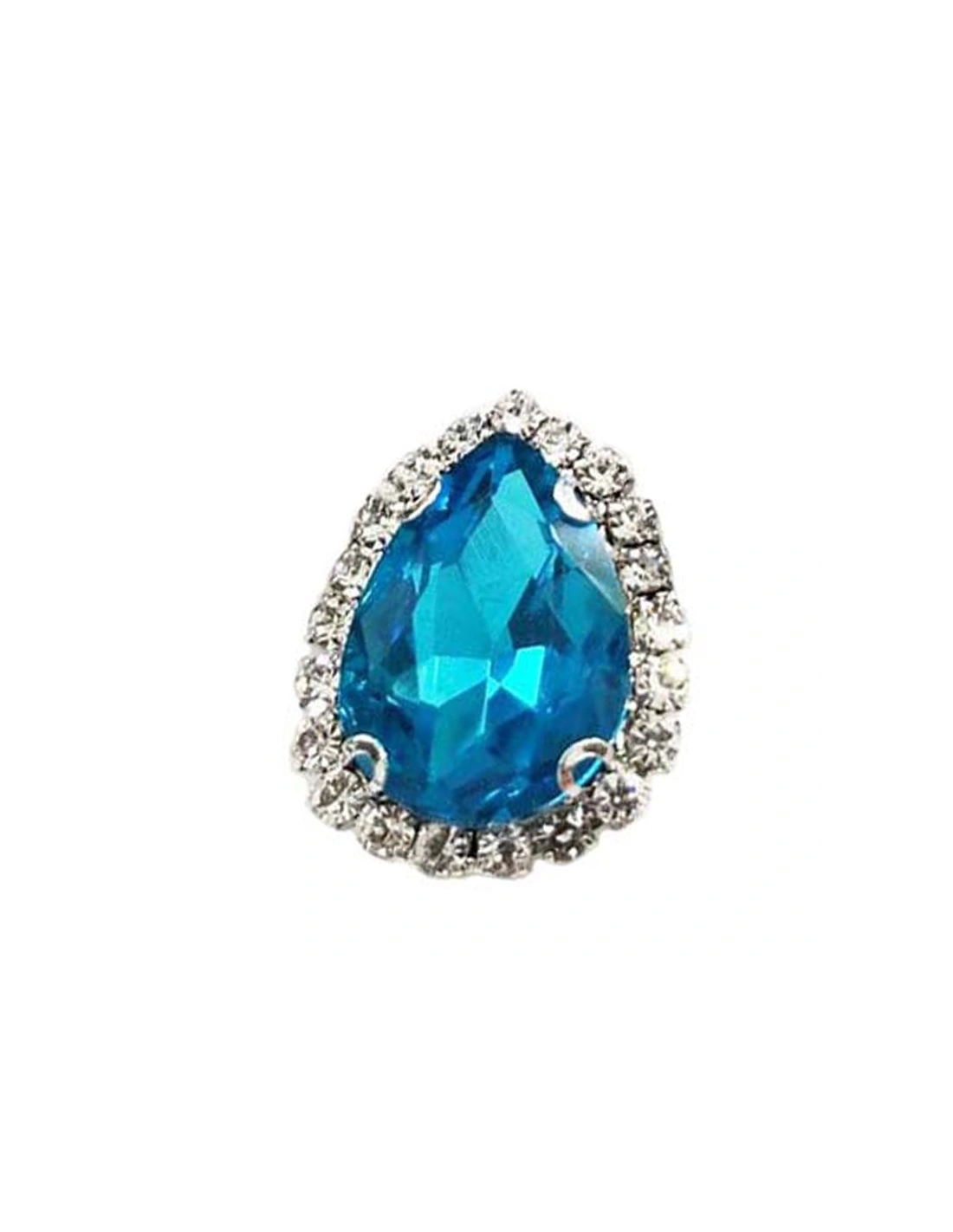 Drop Stone setting cm 2,5X3,5 Aqua-Silver