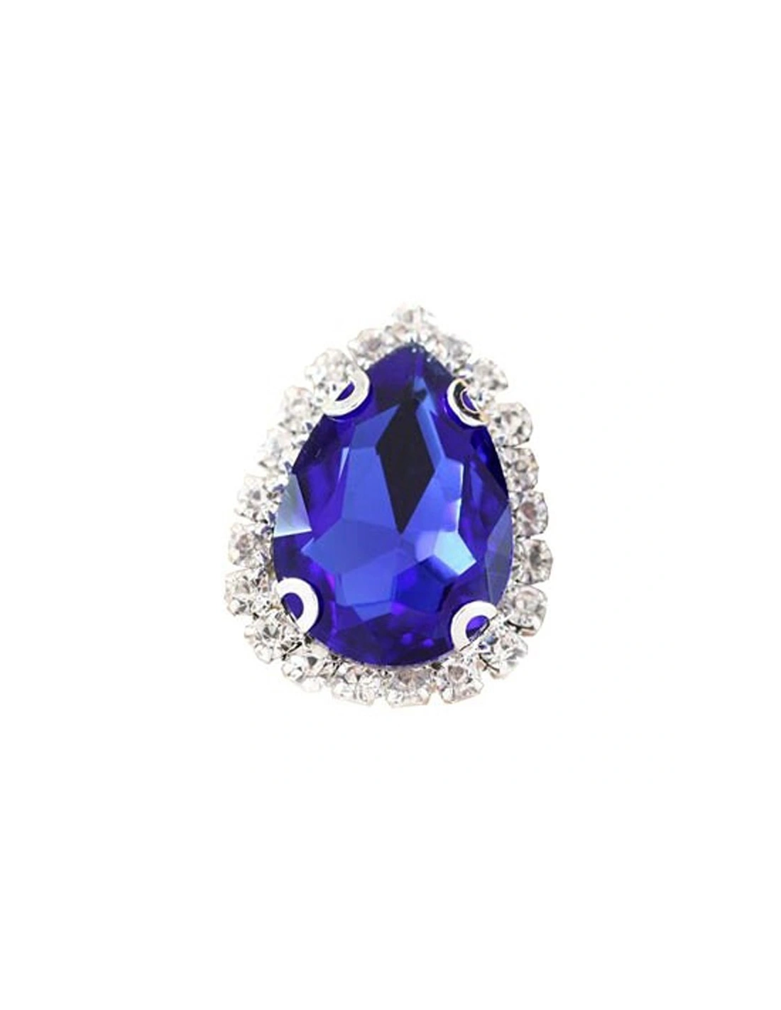 Pietra con castone  Goccia cm 2,5X3,5 Sapphire-Silver