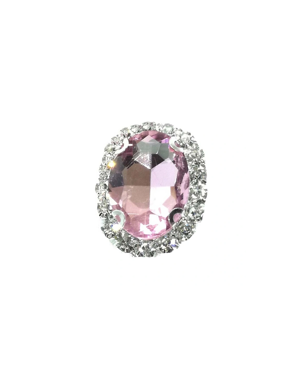 Oval stone setting  cm 2,5x3,5 Light Rose-Silver