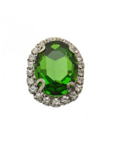 Oval Stone setting cm 2,5x3,5 Peridot-Silver