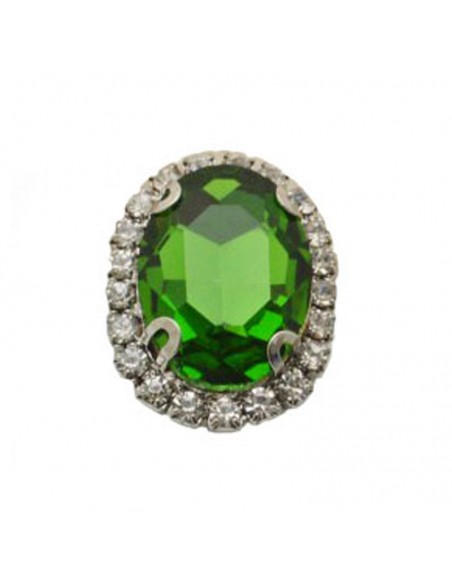 Pietra con castone Ovale cm 2,5x3,5 Peridot-Silver