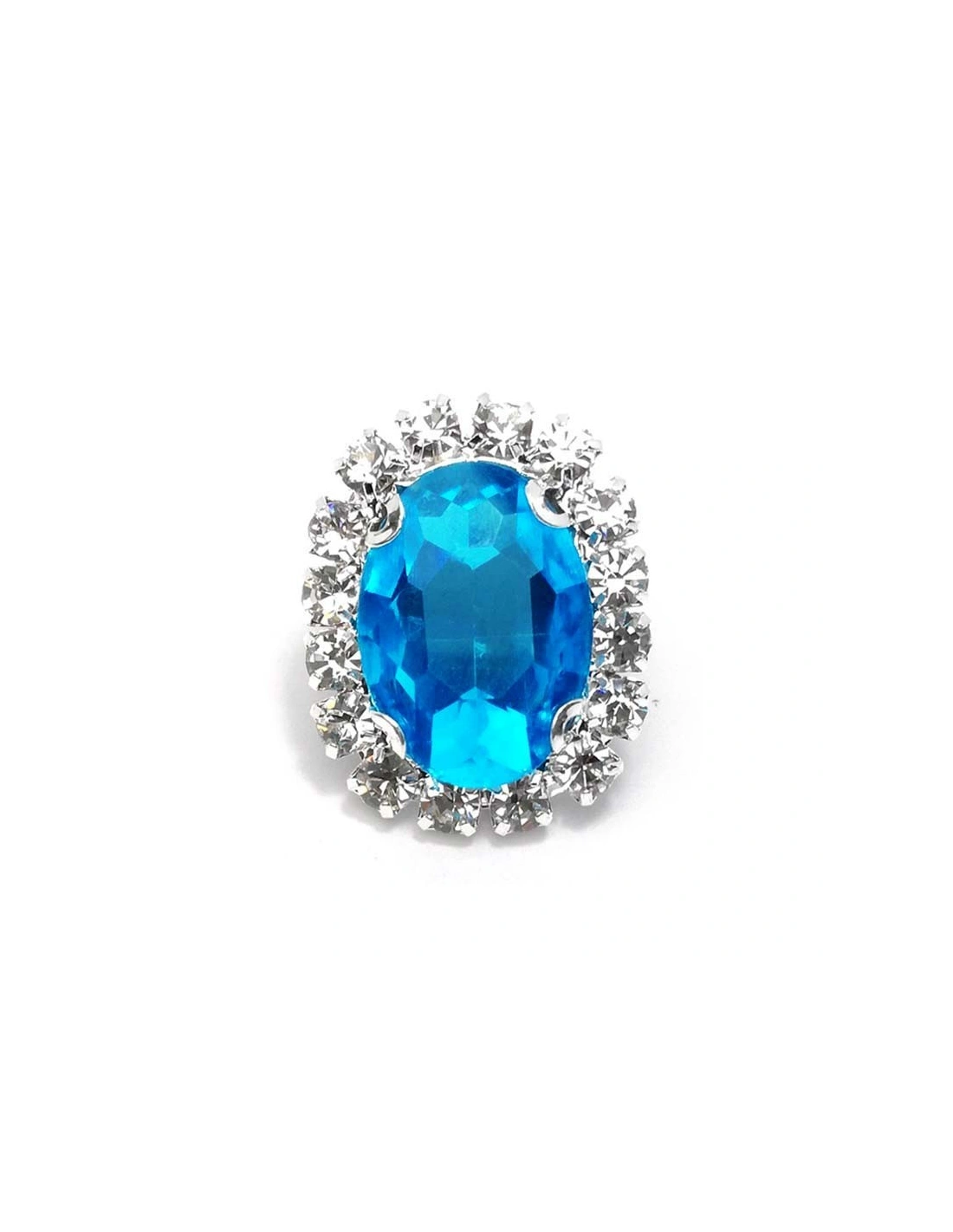 Oval Stone setting cm 2,5x3,5 Aqua-Silver