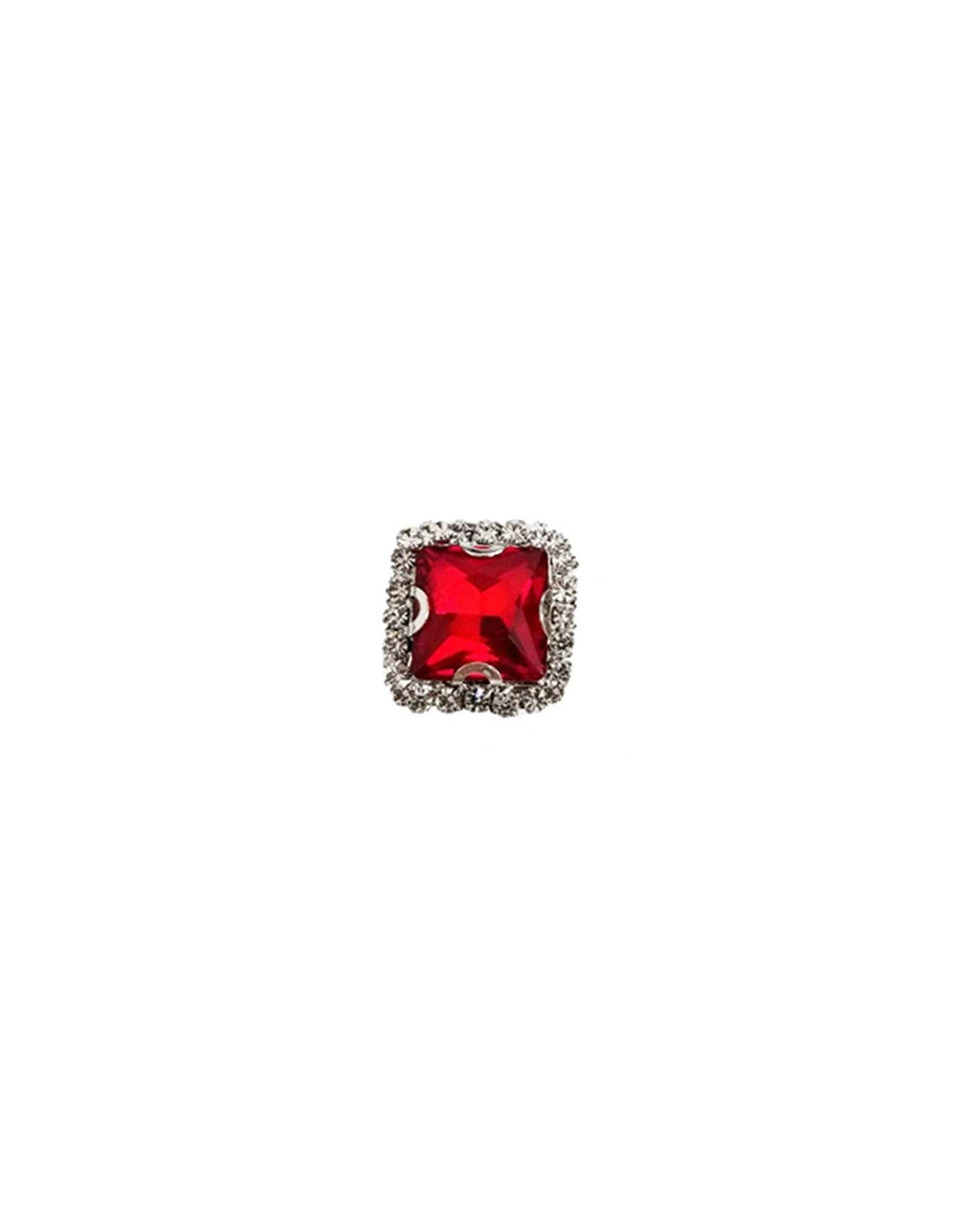 Square Stone setting 2.2x2.2 cm Light Siam-Silver