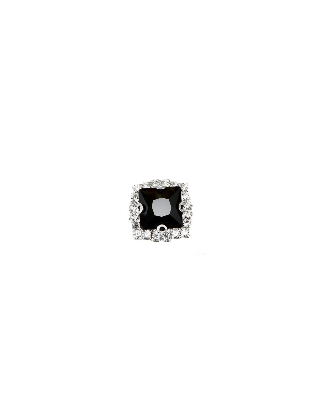 Square Stone setting cm 2,2x2,2 Black-Silver