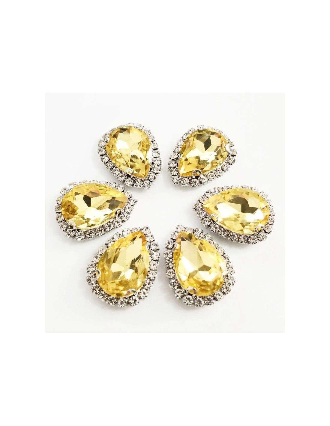 Drop stone setting 1,8X2,5 cm  Lt. Col. Topaz-Silver