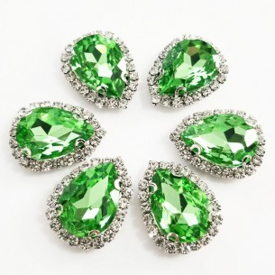 Drop stone setting 1,8X2,5 cm Peridot-Silver 2