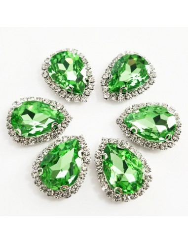 Pietra con castone  Goccia cm 1,8X2,5 Peridot-Silver Pietra con castone  Goccia cm 1,8X2,5 Peridot-Silver