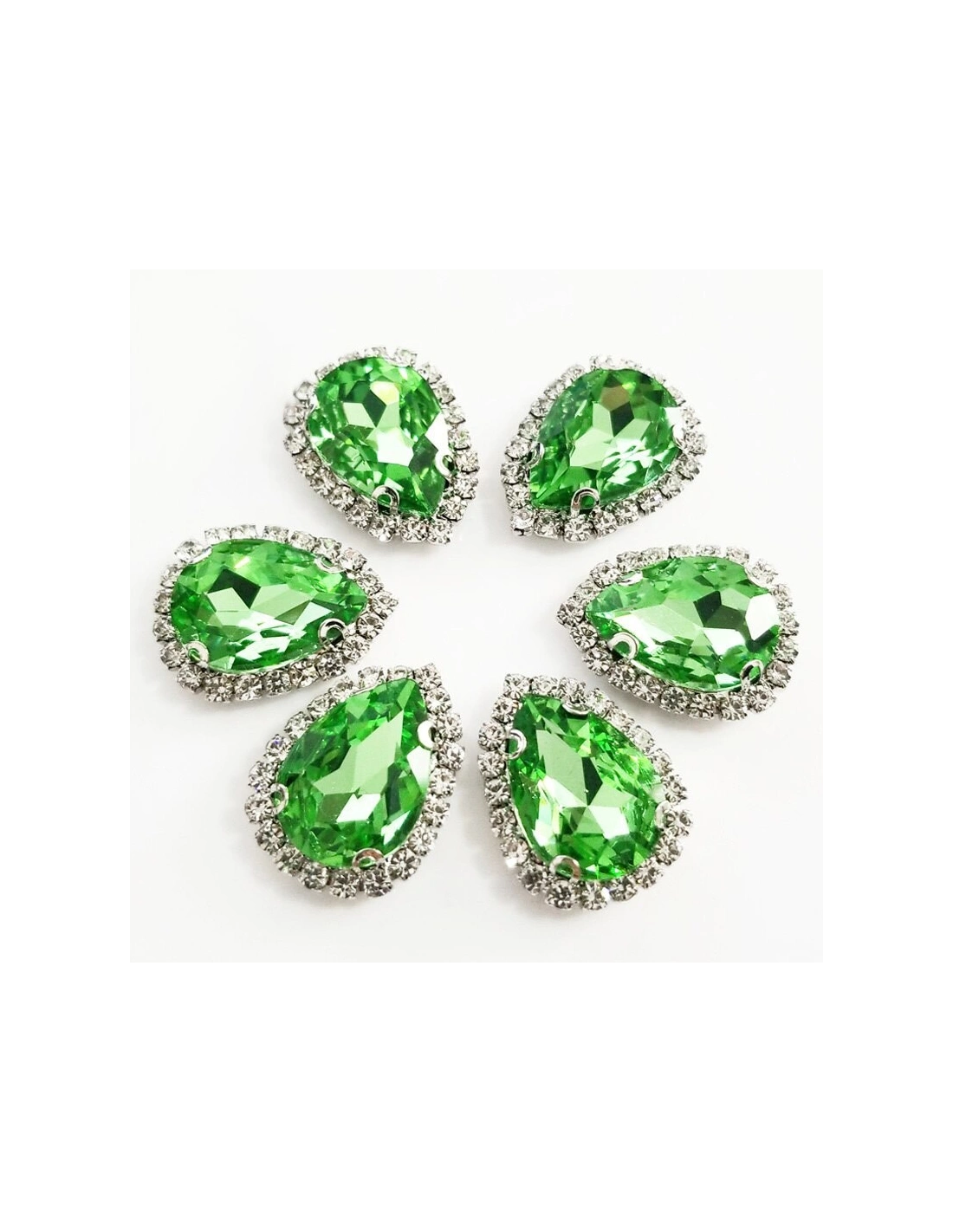 Drop stone setting 1,8X2,5 cm Peridot-Silver