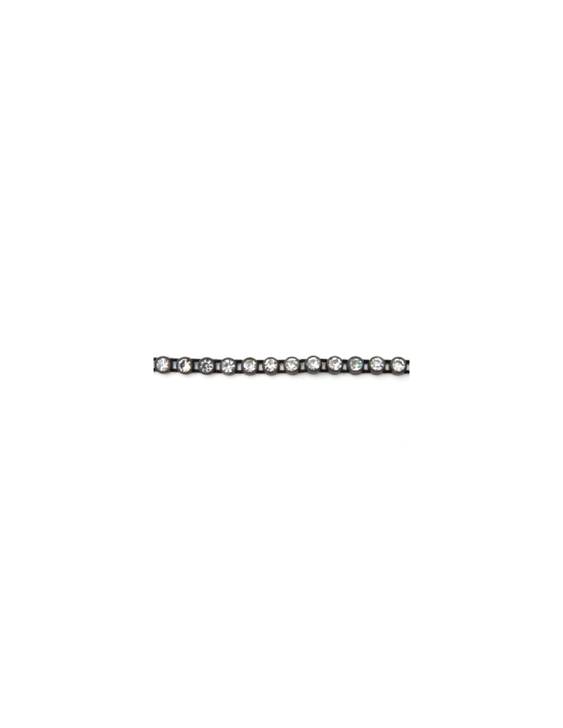 Strass Banding Plastic one row elastic ss12 (mm3,20) Black-Crystal - 1MT - Rhinestone borders on a plastic base