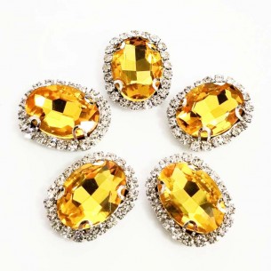 Oval Stone setting 1,8X2,3 cm Topaz-Silver 2