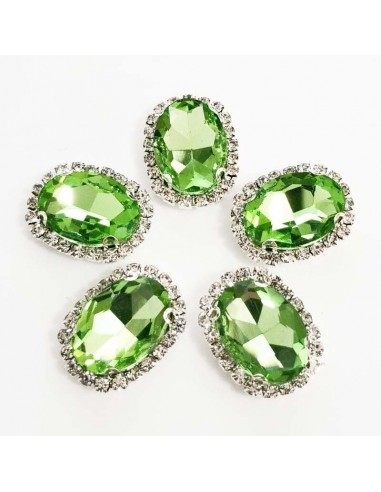 Pietra con castone Ovale cm 1,8X2,3 Peridot-Silver Pietra con castone Ovale cm 1,8X2,3 Peridot-Silver