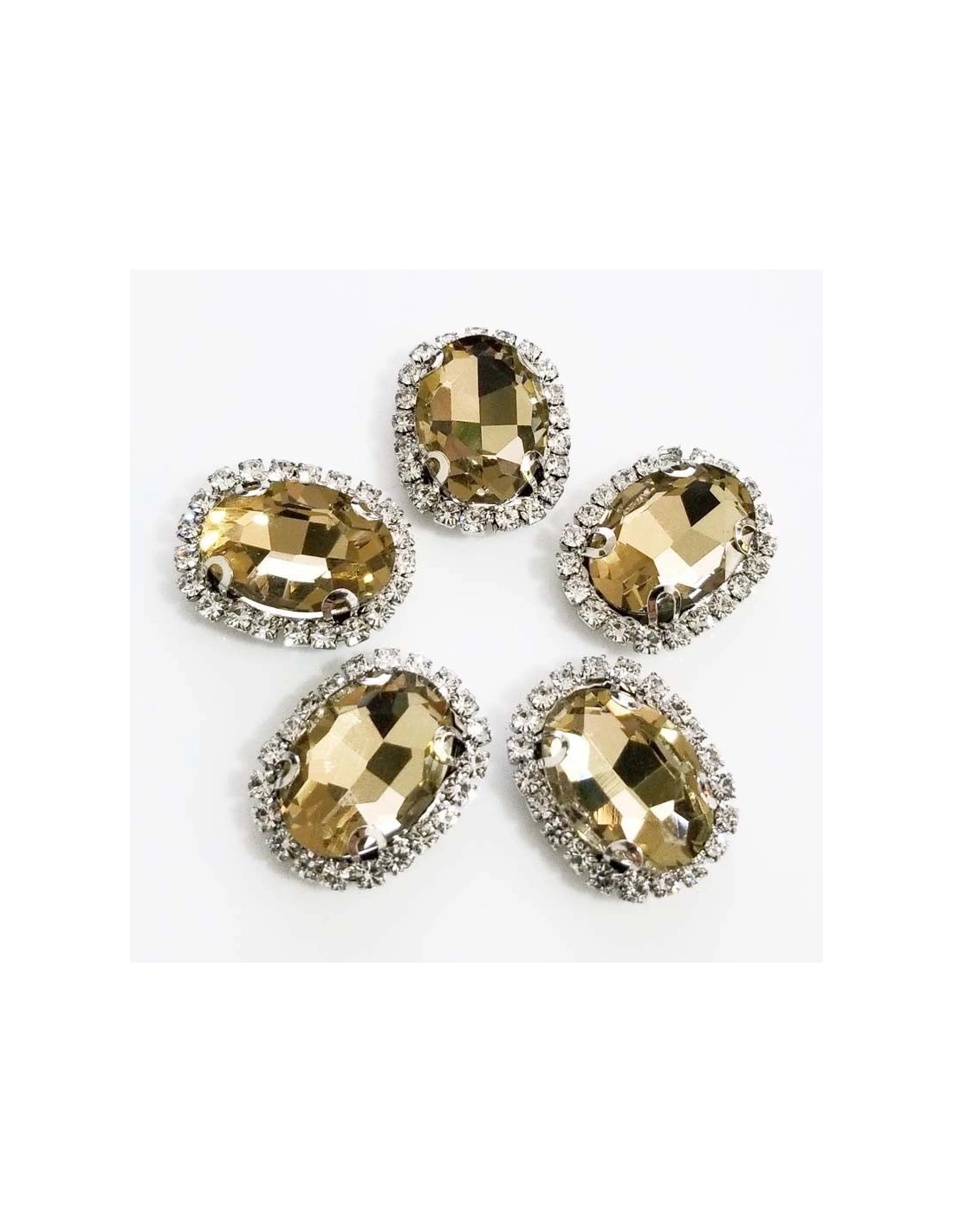 Oval Stone setting 1,8X2,3 cm Lt .Col. Topaz-Silver