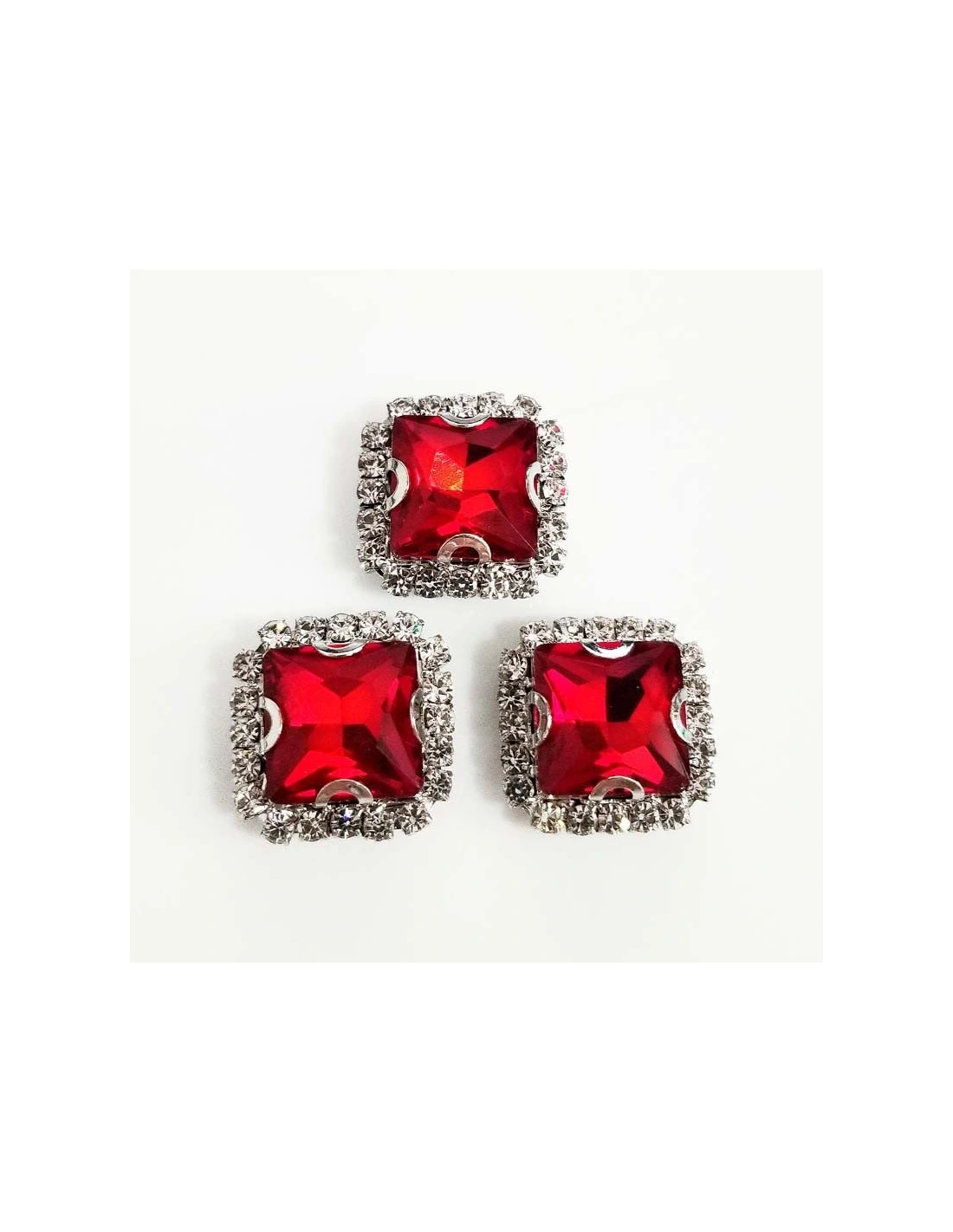 Square Stone setting 2.2x2.2 cm Light Siam-Silver